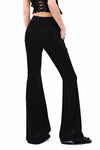 OUDE WAAG 25 autumn and winter washed elastic stitching flared pants OW-OW-25AW-PT07C1BL900-HEI black
